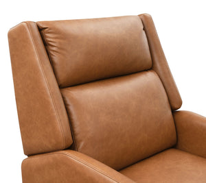 English Elm Brown Psyche Mid-Century Pushback Recliner Linen-Look High Back Channel Detail Tapered Legs 38" B2741P397645