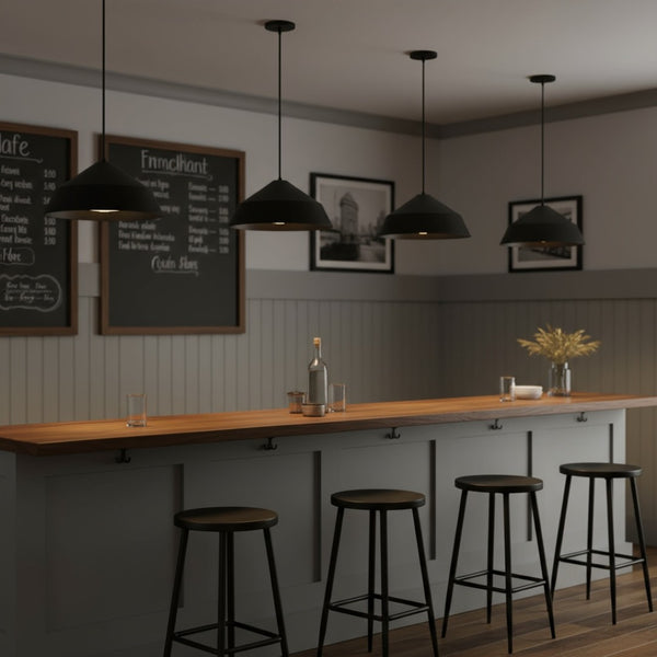 English Elm 22 Inch Matte Black Dimmable Led Pendant Etched Glass Diffuser for Dining Rooms B370P399325