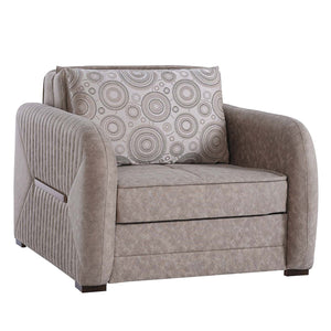 English Elm PrimeNest Flyte Collection Upholstered Convertible Armchair with Storage, Microsuede Comfort Sleeper Beige B030P286244