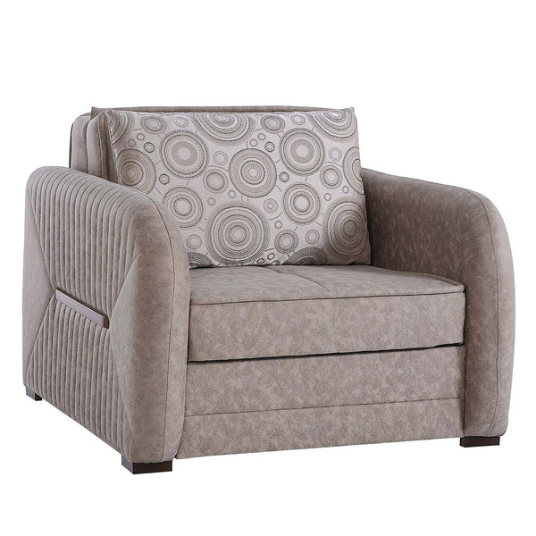 English Elm PrimeNest Flyte Collection Upholstered Convertible Armchair with Storage, Microsuede Comfort Sleeper Beige B030P286244
