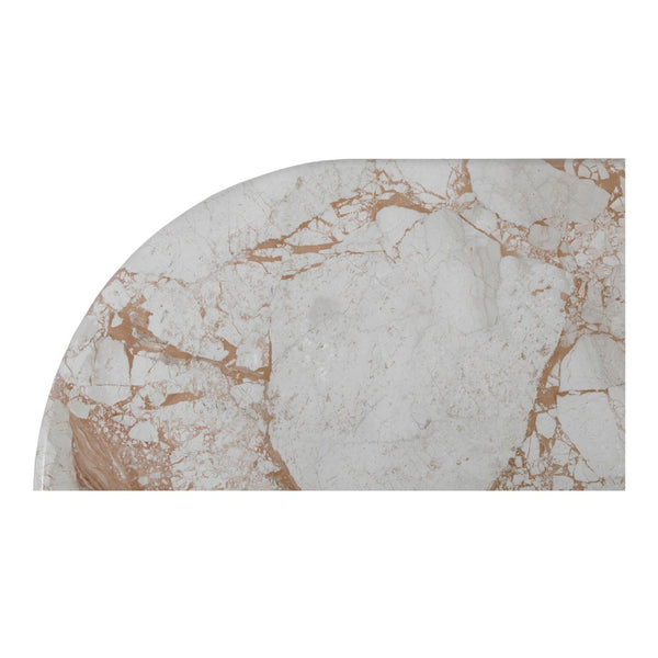 English Elm Sartoria Oval Breccia Marble Dining Table with Jute Wrapped Mango Wood Base B2769S00004