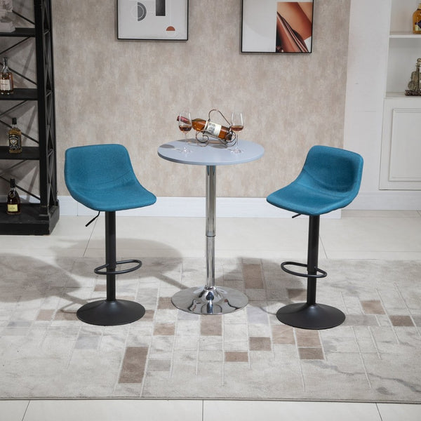 English Elm Homcom Swivel Barstools Set of 2 Foam Cushioned Adjustable Height Kitchen Counter Seats W2225P229384