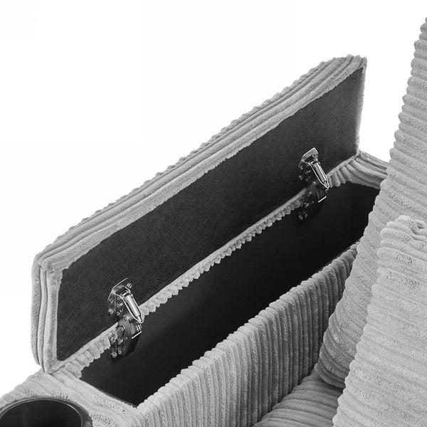 English Elm 95.3" Modern 3-Seater Sectional Sofa With Storage, Usb Ports & Movable Ottomans For Cozy Living Room N719S001613E