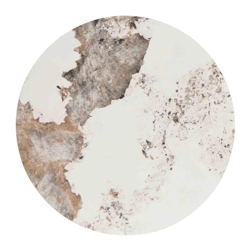 English Elm 19.68 Modern Nightstand with Sintered Stone Top, Marble Gloss Drawer & Metal Frame, 55lb Capacity W821P184388