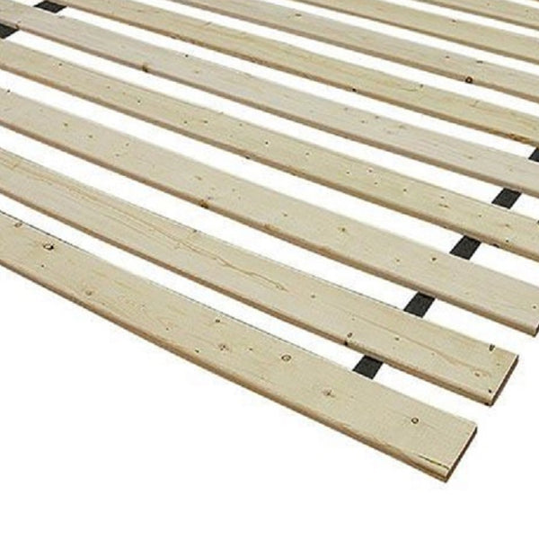 English Elm Slats Full bed slat kit solid wood support with fabric straps, sanded unfinished finish, no box spring needed Natural 6 L x 56 W x 4 H B078107816