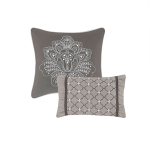 English Elm 5-Piece Sculpted Jacquard Comforter Set Full/Queen with Plush Polyester Fill, Elegant Texture Multicolor 15.35 L x 17.72 W x 11.42 H B035P408229