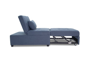 English Elm Convertible Sofa with Pull-Out Bed, Sleek Armless Sherpa Upholstery, Cozy Plush Pillow Included Blue Gray 45 L x 33 W x 17 H B089P240524