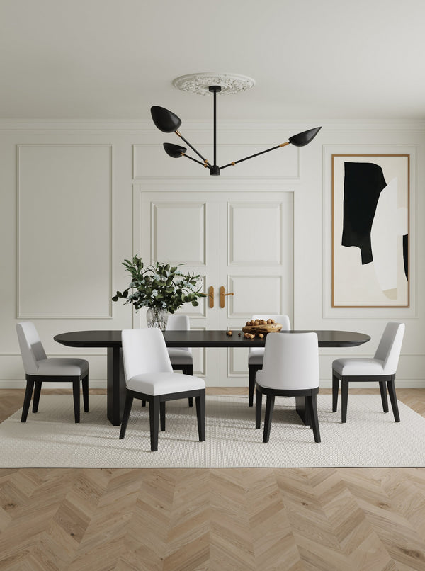 English Elm Gansevoort Solid Beech Wood Dining Chair with Lux Faux Leather Seat, Commercial Grade Comfort Ivory B365P397717