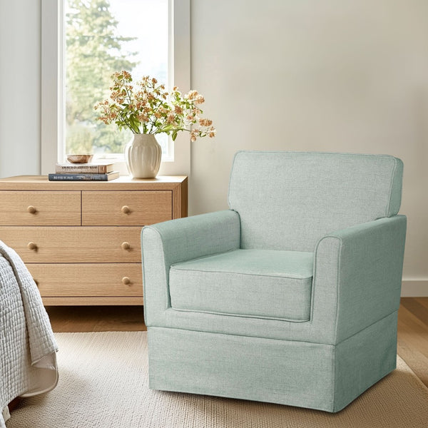 English Elm Accent Armchair Tailored Track Arm Skirted Base Polyester Upholstered Living Room Seat B035P496592