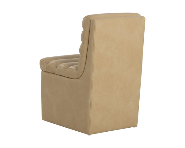 Sunpan NORM Wheeled Dining Chair - Sculpted Comfort with Ergonomic Design and Stylish Mobility for Modern Homes Latte 111765V