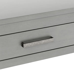 English Elm U_style Farmhouse Console Table with Three Drawers Open Shelf Entryway Organizer N711P410445E