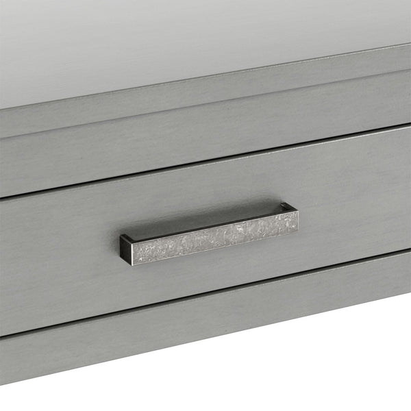 English Elm U_style Farmhouse Console Table with Three Drawers Open Shelf Entryway Organizer N711P410445E