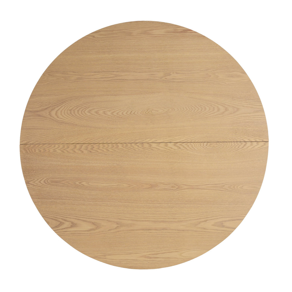 English Elm Christopher Knight Home® - 5PCS Mid-Century Modern Dining Set with Round Wood Table and Upholstered Fabric Chairs, Sleek Design Natural+Beige 58915.00LBE_N771P240935K