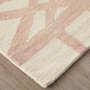 Feizy Rugs Lorrain Hand-tufted Wool Rug - Modern Geometric Design, Stain-resistant, Perfect For High Traffic Areas Ivory,Pink,Tan Wool 6108571fblh000n95