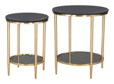 Koper Coffee Table Set (2-Piece) Black 109775 Zuo Modern