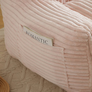 English Elm Giant Plush Bean Bag Chair with Armrests and Footstool for Ultimate Comfort, Durable Corduroy Lounge Sofa Pink W1117P309393