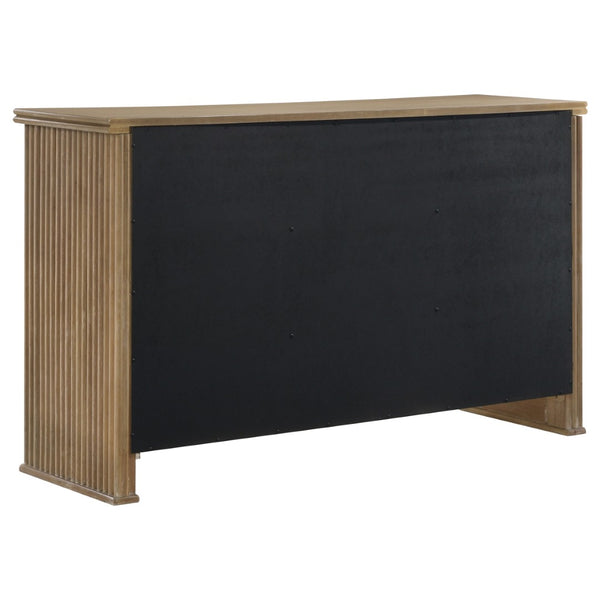 English Elm Distressed Oak Veneer Extension Dining Set with Sideboard Seats Eight in Farmhouse Style B062S01841