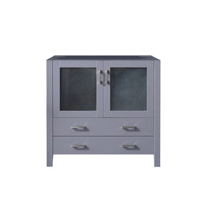 English Elm Dark Grey Bath Vanity - 36" W Solid Wood Cabinet With Soft-Close Drawers For Modern Bathrooms B2731P260436