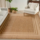 Nourison Horizon Indoor/Outdoor HOZ03 Machine Made Power-loomed Solid Border Indoor/Outdoor Modern Outdoor Rug Natural, Natural 88% Polypropylene,12% Polyester 841491128770