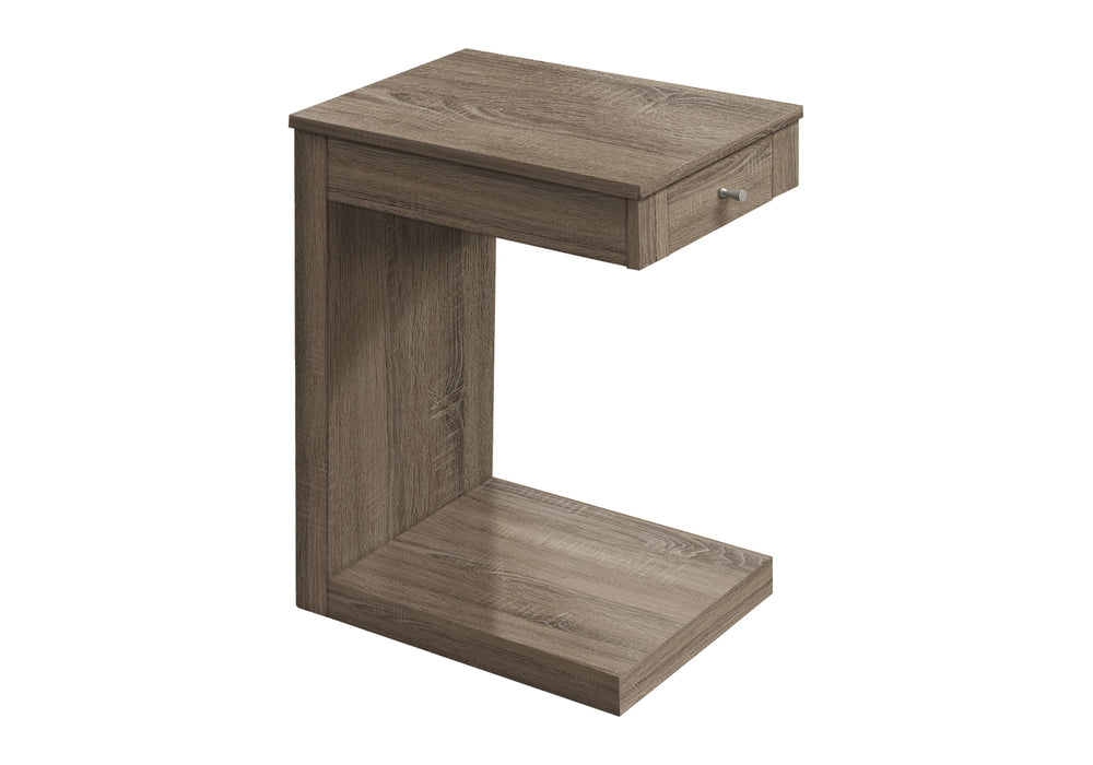 English Elm Accent Curved Console Table with Three-Tier Shelves for Entryway, Narrow Hallway, Modern Living Room taupe 28 L x 15 W x 10 H B2710P219218