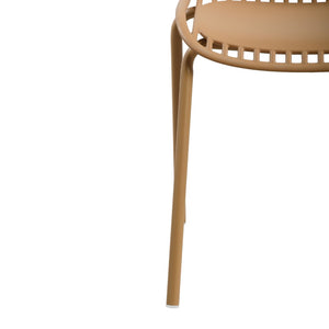 English Elm Eldred Outdoor Stackable Dining Chairs Set of 2 Uv Resistant Patio Seating Brown Yellow N776P390471Y