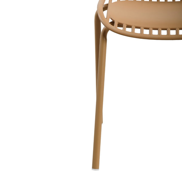 English Elm Eldred Outdoor Stackable Dining Chairs Set of 2 Uv Resistant Patio Seating Brown Yellow N776P390471Y