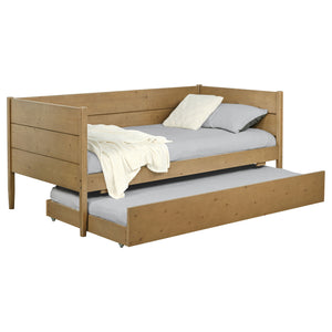 English Elm Stewart Twin Daybed With Trundle — Solid Natural Wood Frame, Warm Grain Finish, Space-Saving Guest Bed Setup B062S01300