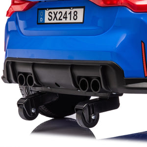 English Elm Bmw M4 Licensed Kids Ride on Car with Parental Remote Dual Motors and Led Lights Blue W1578P214204