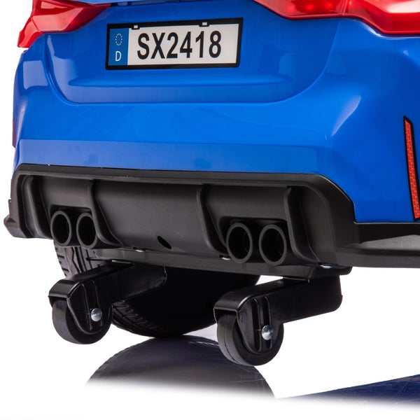 English Elm Bmw M4 Licensed Kids Ride on Car with Parental Remote Dual Motors and Led Lights Blue W1578P214204