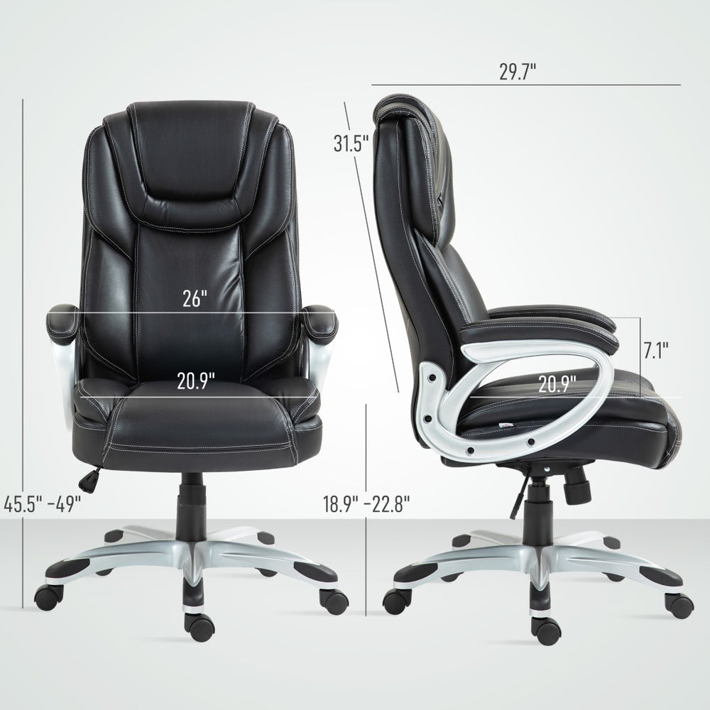 English Elm High-end Massage Reclining Office Chair Microfiber High Back with Heated Lumbar Support T3971P409958
