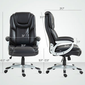 English Elm High-end Massage Reclining Office Chair Microfiber High Back with Heated Lumbar Support T3971P409958