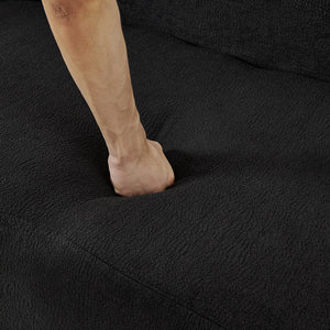 English Elm Curved Modular Sectional Sofa with High-Density Foam Compression, No-Assembly Modern Minimalist Comfort Black W487S00359