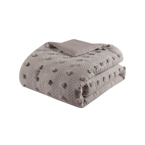 English Elm Twin/Twin Lucy Clip Jacquard Comforter Set with Pom Pom Texture, Hypoallergenic, OEKO-TEX, Antimicrobial Finish B035P148304