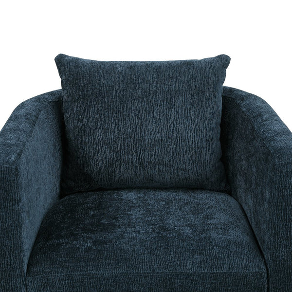 English Elm Sutton Ultra-Soft Navy Swivel Barrel Chair with Pocket Coil Seat, Reversible Cushions & Stain-Resistant Fabric B050P322584