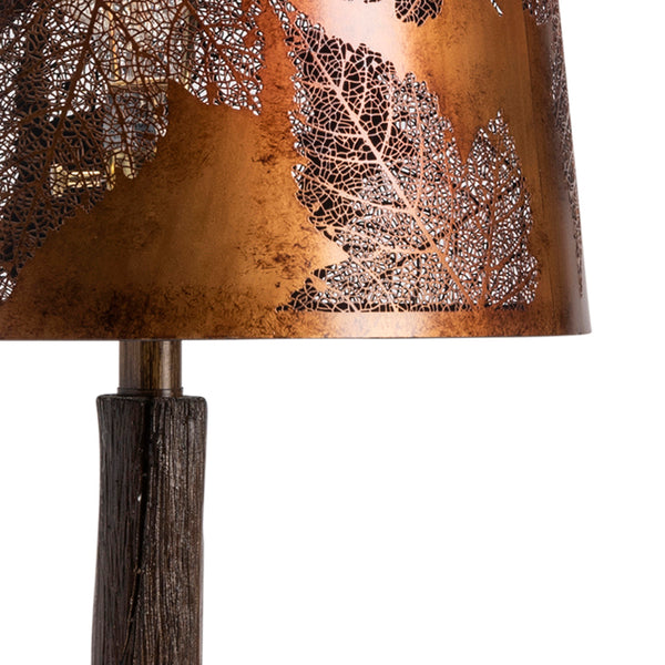 Crestview Collection 27.25"H Rustic Resin Table Lamp 2pk With Textured Tree Branch Base & Embossed Metal Shade   Cvavp1287