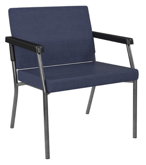 OSP Home Furnishings Bariatric Guest Chair with Titanium Frame and Padded Seat for Medical Reception Areas BC9602-K007