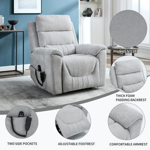 English Elm Dual Motor Power Lift Recliner with Massage Heat and Leatherair Upholstery 350 Lb W3224S00020