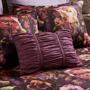 English Elm 4-piece Queen Velvet Floral Comforter Set with Ruched Pillow for Luxe Bedrooms B035P463193