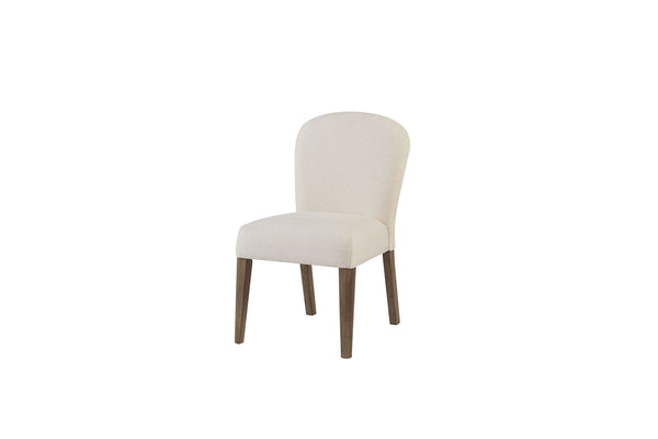 English Elm Arch Upholstered Chair with Arched Back and Plush White Sand Seat, Toffee Wood Finish Dining Pair Cocoa and White Sand B2699P373207