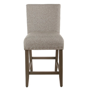 English Elm Fabric Upholstered Counter Stool with Nailhead Trim Solid Wood Frame Kitchen Seating B056P412648
