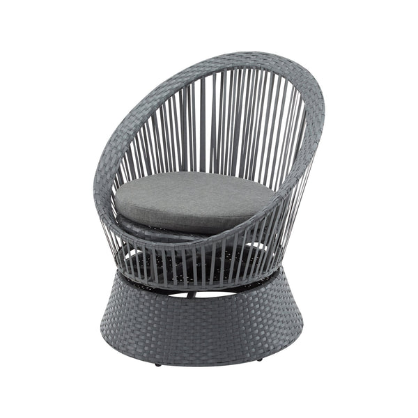 English Elm Christopher Knight Home® - [Set Of 2] Stylish Gray Swivel Wicker Lounge Chairs With Plush Cushions For Indoor And Outdoor Relaxation N767P237032B_2