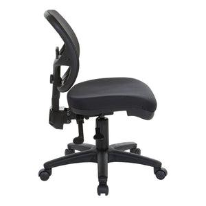 OSP Home Furnishings Ergonomic Armless Mesh Task Chair with Lumbar Support and Pneumatic Height Adjustment Coal 2902-30