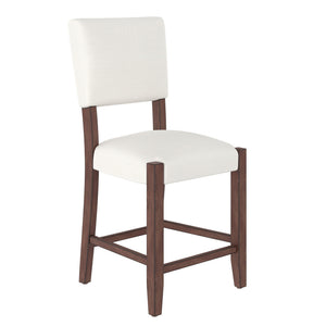 English Elm 5-Piece Faux Marble Counter Height Dining Set — 4 Upholstered Stools, Space-Saving Mid-Century Modern for Kitchen N752S011086A