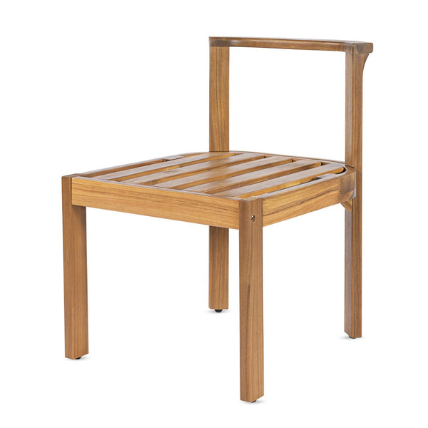 English Elm Acacia Wood Outdoor Dining Chairs Set of 4 Sculpted Back Patio Seating Cream,Teak N768P373124L_4
