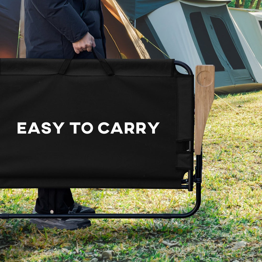 English Elm Outsunny Double Folding Camping Chair For 2 Adults - Portable Loveseat With Cupholders & Armrests W2225P200756-GIGA