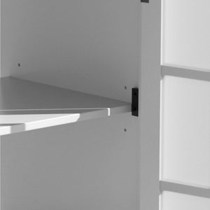 English Elm Christopher Knight Home® - 30" Modern Bathroom Vanity with Ceramic Sink, Tempered Blurred Glass Doors, Rubber Wood Frame Storage White N817P279904W