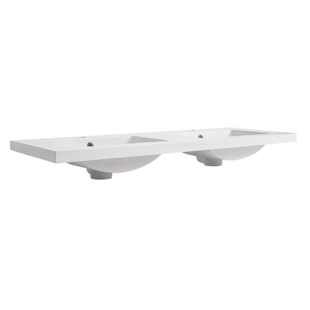 English Elm 60 Inch Gel Coat Resin Integrated Vanity Top Sculpted Basin for Modern Bathrooms W1972P349012