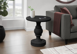 English Elm Accent Table Round Matte Finish Weather Resistant Magnesium Oxide Indoor Outdoor Side Black B2710P461661