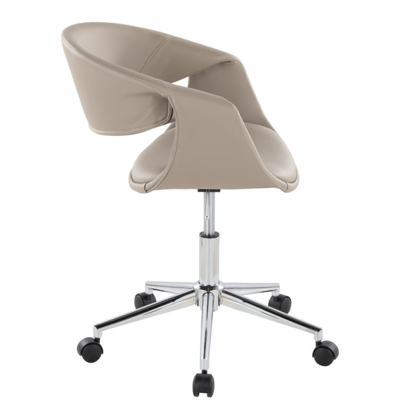 English Elm Task Chair with Chrome Five Star Base Grey Fabric Seat for Modern Home Office Use Chrome,Light Grey B202P474183
