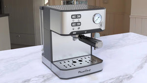 English Elm 20 Bar Stainless Steel Espresso Machine with Steam Wand for Home Barista Brewing W1002P292428